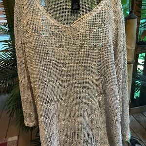 Women's Cream mesh tunic or cover-up no